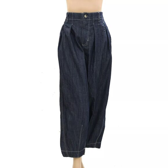 Free People We The Free Ridley Pull-On Barrel Jeans Pants Wide Leg XS NWD 281585 - Picture 1 of 6